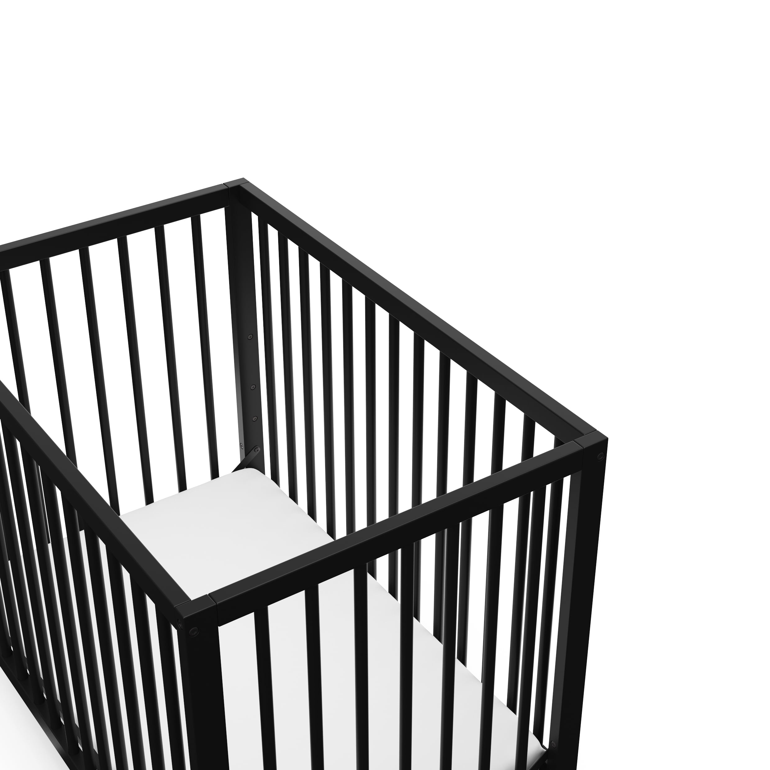 Graco Teddi 4-in-1 Convertible Mini Baby Crib with Mattress, Black