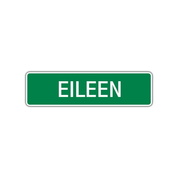 Eileen Girls Children Name Letter Printed Plaque Decoration Novelty Label Indoor Outdoor Unique Wall Unique Aluminum Metal Sign 4"x13.5"