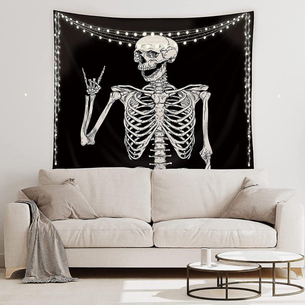Tapiz de poliéster YONGSHENG calavera 51 x 59 pulgadas
