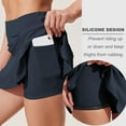 thumbnail image 4 of Ekouaer Tennis Skort for Women High Waisted Athletic Skirts Lightweight Golf Skort with Shorts Pocket Workout Pickleball Cheer Skirt, 4 of 7