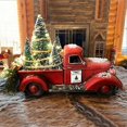 thumbnail image 4 of Vintage Metal Classic Pickup Red Truck Tree Farm House Rustic Christmas Decor, 4 of 4