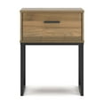 thumbnail image 2 of Deana Nightstand, 1 Drawer, Honey Brown Wood, Black Metal, 26 Inch, 2 of 5