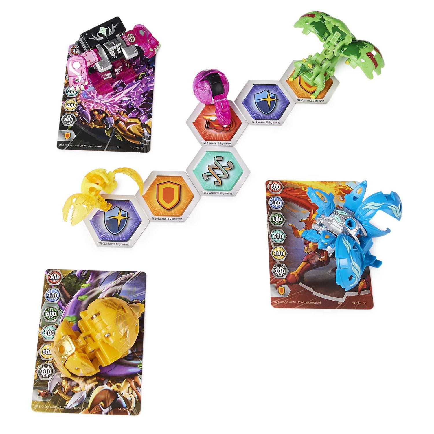 Bakugan Evolutions, Nillious and Titan King Battle Strike Pack, Includes 6 Bakugan Action Figures, 9 Trading Cards and 8 BakuCores, Kids Toys for Boys, Ages 6 and Up