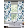 thumbnail image 2 of Blue Green Floral Sheer Curtains 72 inches Long, Vintage Watercolor Pastoral Flower Leaf Light Filtering Sheer Window Curtains Rod Pocket Voile Drapes for Bedroom Living Room, 2 Panels 52"W x 72"L, 2 of 7