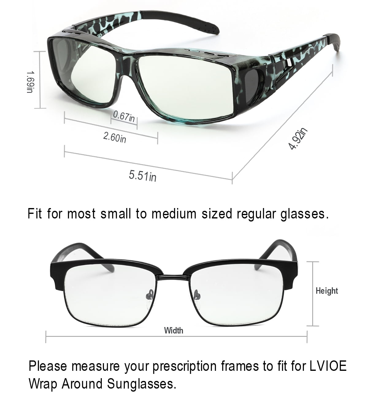 LVIOE Fit Over Blue Light Blocking Glasses and Computer Eyewear- Wear Over Prescription Glasses/ Reading Glasses/ RX Glasses