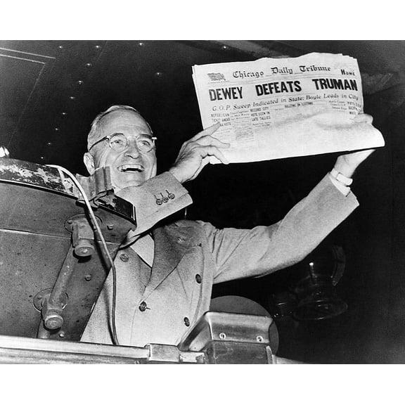 Dewey Defeats Truman Newspaper - 12x18 Inch Laminated Poster - Stunning Detail and Bold Colors
