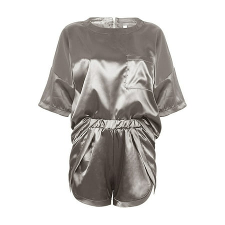 

YXGla Pajama Set Short Sleeve Charming Women O Neck Sleepwear for Bedroom