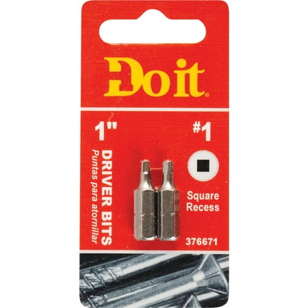 

2PK Do it #1 Square Recess 1 In. Insert Screwdriver Bit (2-Pack)