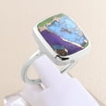 thumbnail image 3 of Earth Gems Jewelry Green Purple Copper Turquoise Ring 925 Sterling Silver Statement Ring for Women, 3 of 6