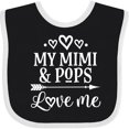 thumbnail image 3 of Inktastic Mimi and Pops Love Me Granddaughter Girls Baby Bib, 3 of 4
