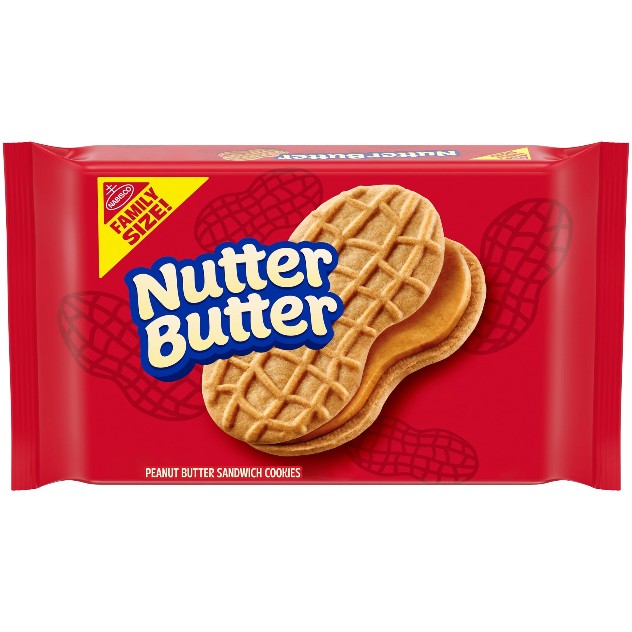 (3 pack) NUTTER BUTTER Peanut Butter Sandwich Cookies, Family Size, 16 oz