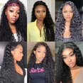 thumbnail image 2 of 13x4 Water Wave Frontal Wig HD Lace Front Human Hair Wigs For Women Curly Human Hair Wig Brazilian Wet And Wavy Wig 16 Inch Lumiere Hair, 2 of 7