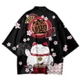 thumbnail image 3 of Kimonos Haori con estampado de gato japonés, yukata samurái, para hombres y mujeres, ropa tradicional asiática, cárdigan Harajuku, camisa, 3 of 5