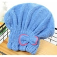 thumbnail image 2 of Microfiber Hair Drying Towel Cap 1-Pack Super Absorbent Quick Dry Magic Hair Turban Wrap for Women Wet Short or Long Curly Thick Girls Hair Anti Frizz with Button Bathroom Essential, 2 of 6