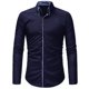thumbnail image 1 of Hombres Casual Doble Collar Puerta Botones Slim Fit Sólido Manga Larga Moda Blusa Camisa Pompotops oipoqjl28138, 1 of 5