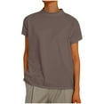 thumbnail image 1 of Yuyuzo T-Shirts pour Femmes Manches Courtes Col Rond Basique Tee-Tops Décontractés d'Été Blouses Unis, 1 of 7