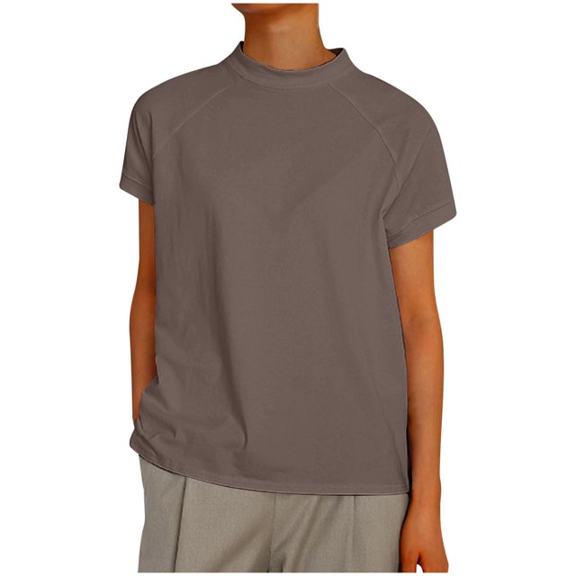 Yuyuzo T-Shirts pour Femmes à Manches Courtes, Col Rond, T-Shirts Basiques, Hauts Amples Décontractés d'Été, Chemisiers Unis