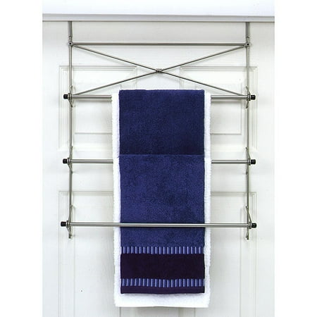 Over-the-Door Bath Towel Holder, Pearl Nickel Finish