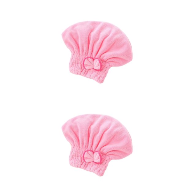 Toalla absorbente Billuyoard para el cabello de secado rápido Gorros rosa 29*30 2Conjunto