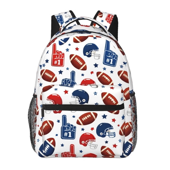American Football Pattern Backpack Lightweight Rucksack Travel Bag for Men and Women