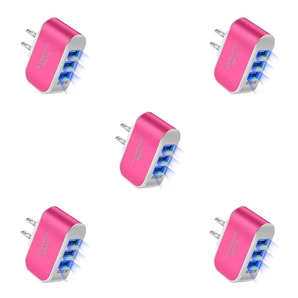 Seitruly Enchufe de EE. UU. de teléfono USB 3 puertos LED Adaptador de carga de teléfono móvil Protección de circuito de viaje portátil Type2 NO2
