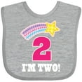 thumbnail image 3 of Inktastic 2nd Birthday 2 Year Old Girls Rainbow Star Girls Baby Bib, 3 of 4