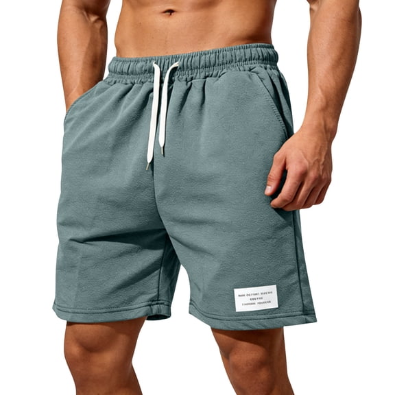 WPPGONE Mens Workout Shorts with Pockets Athletic Elastic Waisted Drawstring Sports Gym Straight Wide Leg Quick Dry Breathable Bottoms Plus Size Summer Shorts, M-4XL