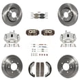 thumbnail image 1 of Transit Auto Front Rear Disc Brake Caliper Rotors Drums Ceramic Pads Shoes Wheel Cylinders and Hardware Kit (11Pc) for Car Hyundai Elantra KC8-101747N, 1 of 11