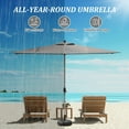 thumbnail image 2 of 10FT Patio Umbrella with Push Button Tilt & Crank Lift, Durable Aluminum Frame & 8 Reinforced Ribs, UV-Resistant Canopy for Outdoor Shade in Backyard, Deck or Pool Area - Grey, 2 of 8