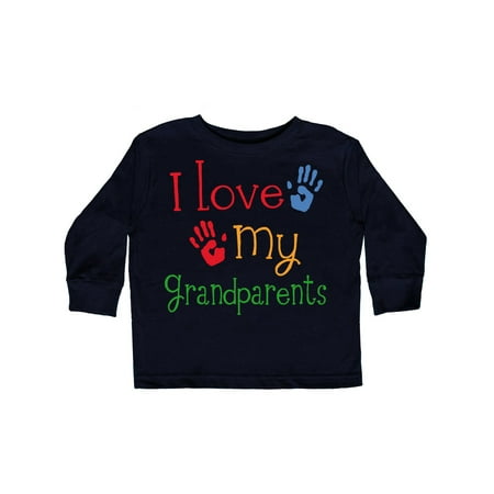 

Inktastic I Love My Grandparents Gift Toddler Boy or Toddler Girl Long Sleeve T-Shirt