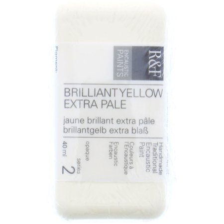 UPC: 0836943000056 | R&F Handmade Paints Encaustic Paint Cake  40ml  Brilliant Yellow Extra Pale