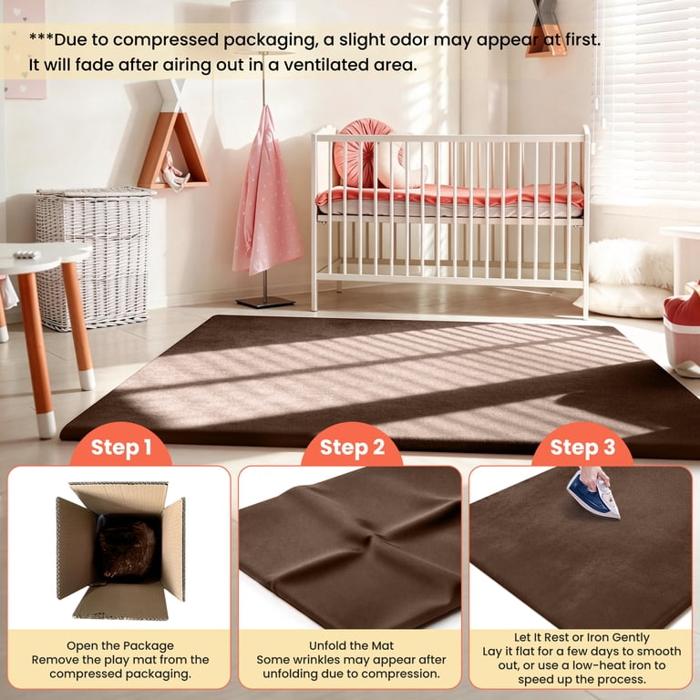 Babyeap Extra Thick Baby Play Mat, 73" x 50" with Washable Cover photo 5