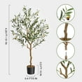thumbnail image 5 of Artificial Olive Tree 4.25ft (129.54cm) Tall Artificial Silk Olive Tree for Home Office Living Room Decor Indoor Fake Potted Tree with Natural Wood Trunk and Lifelike Fruits, 5 of 5