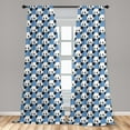 thumbnail image 4 of Ambesonne Panda Curtains, Bitonal Bear Faces Pattern, Pair of 28"x95", Sea Blue Charcoal Grey, 4 of 4