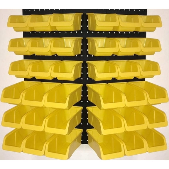 WallPeg 36 Pegboard Bins Part Bin Kit Hooks to Peg Board Panels Workbench Organizer Larger Size Bins