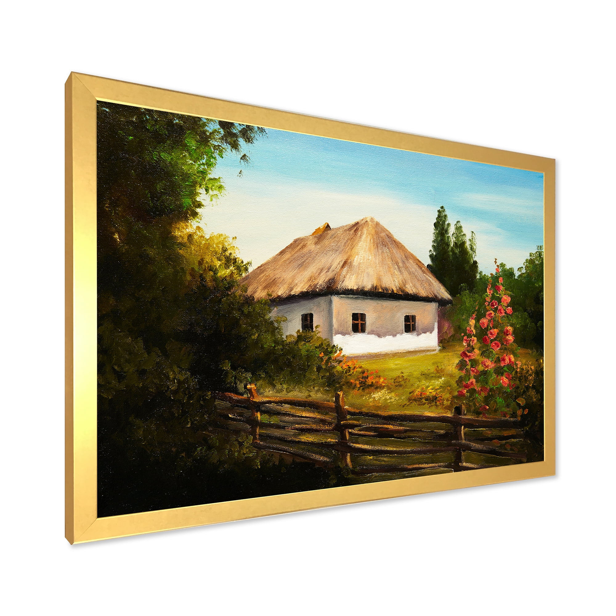 Designart 'House With Blossoming Flowers On The Mountain II' Traditional Framed Art Print