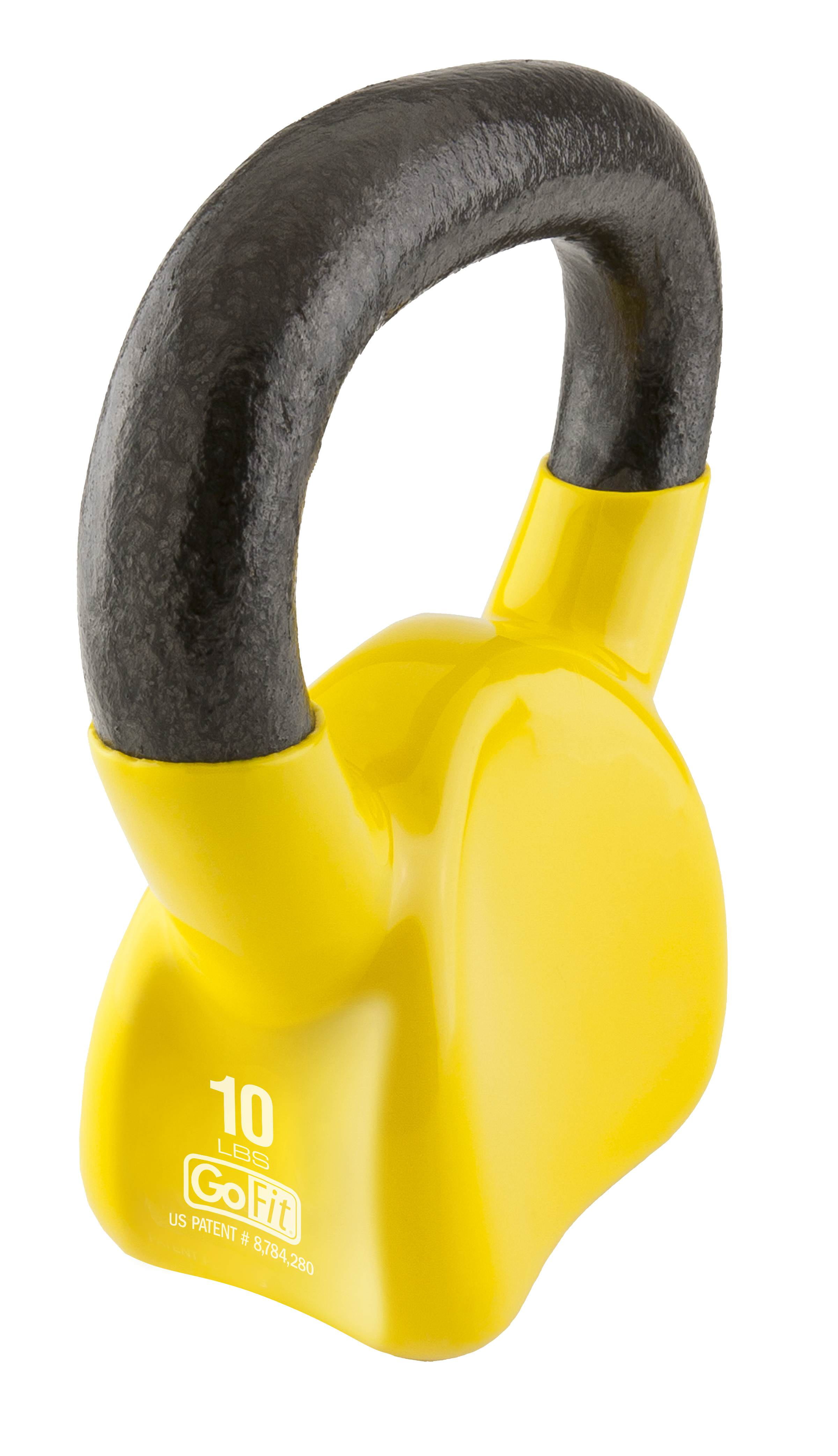 GoFit Contoured Single Vinyl Coated Kettlebell Single With Training Dvd