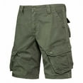 thumbnail image 2 of YLSDY Fashion Mens Cargo Shorts Elastic Waist Relaxed Hiking Shorts Men 1/2 Casual Cotton Shorts Big and Tall Work Shorts for Men Army Green XXL, 2 of 6