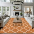 thumbnail image 3 of Large Area Rugs for Living Room Bedroom, Orange Morocco 6'x9' Rug Washable Carpet Runner Indoor Outdoor, Farmhouse Ethnic Geometric Grid Aesthetic Non Slip Floor Mats Rug for Kitchen, Playroom, 3 of 8