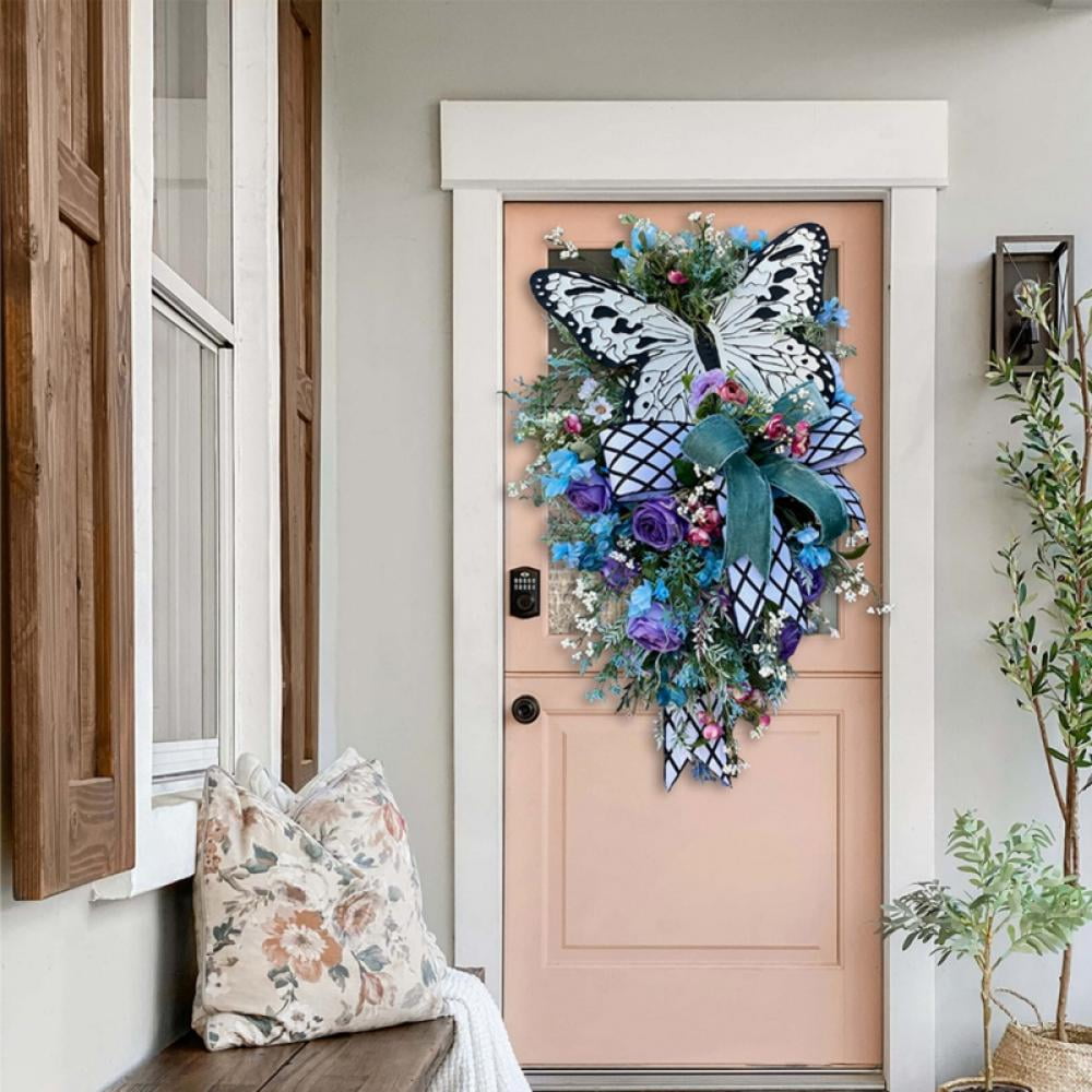 Artificial Spring Garland Spring Summer Garland Fake Butterfly Garland Pendant Decoration Front Door Home Living Room, Size: 50