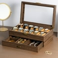 thumbnail image 2 of FENOHREFE Sophisticated Watch Holder Case with Drawer Elegant 12 Compartments Wrist Watches Display Box Stylish Jewelry Organiser, 2 of 7