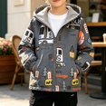 thumbnail image 3 of HAOTAGS Boys Lightweight Jacket (1-9) Full Zip Windproof Graphic Printed Windbreaker Gray Size 8, 3 of 9