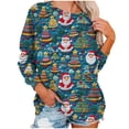 thumbnail image 5 of Christmas Sweatshirt for Women Funny Santa Claus Graphic Pullover Tops Casual Long Sleeve Crewneck Xmas Shirt, 5 of 5