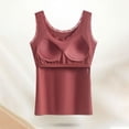 thumbnail image 5 of SGMVNU Women's Ribbed Sleeveless Tank Tops with Built in Bra, Lace Cowl Neck Casual Shirts Basic Camisole Undershirt, Red, Size 2XL, 5 of 7