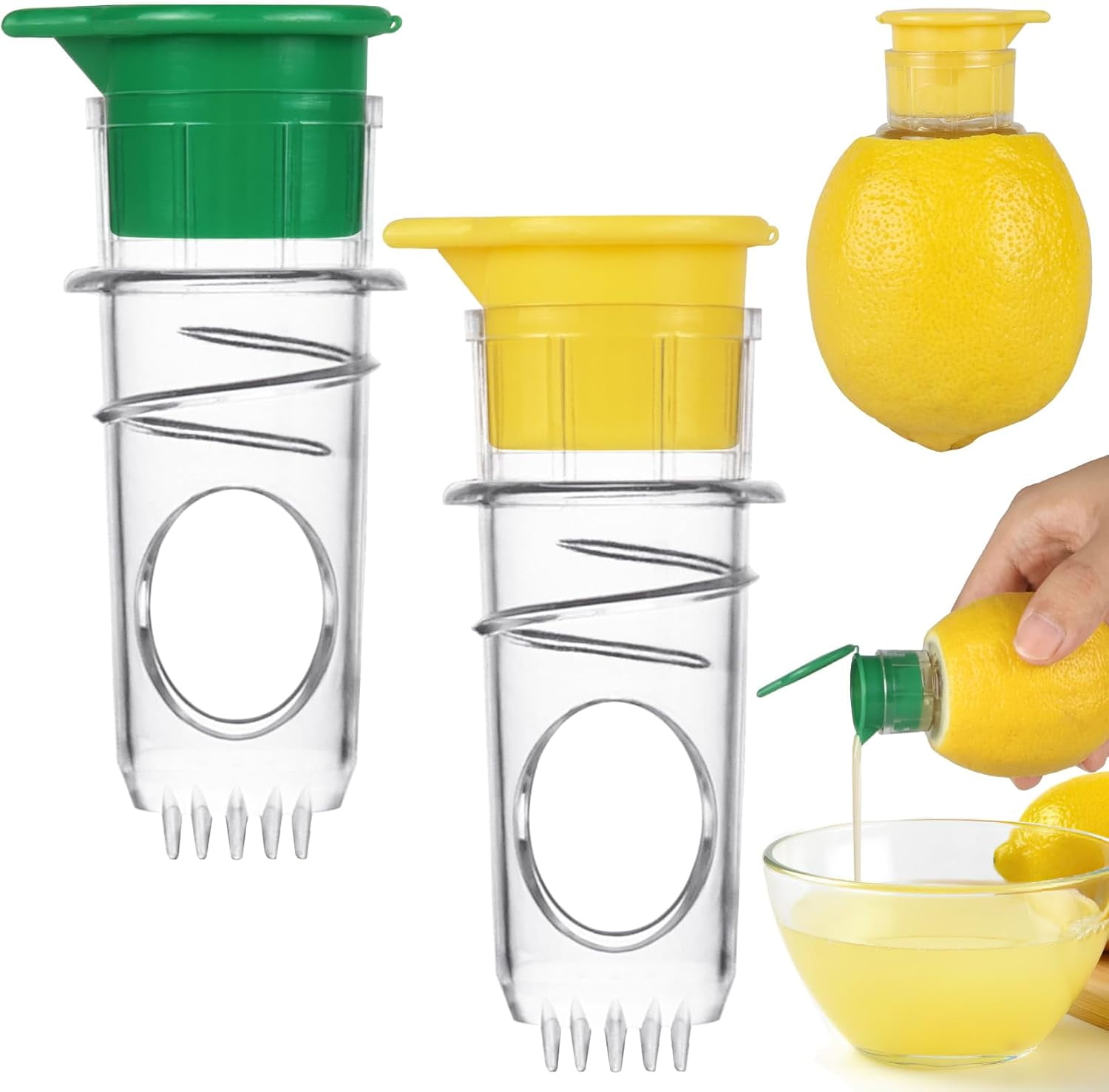 Lemon Squeezer Screw-Top, 2PCS Manual Juicer with Filter, Portable