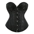 thumbnail image 2 of Tops de corsé Prolriy para mujer, conjuntos de top de corsé con bustier para mujer, faja de cintura de satén negro, tops góticos de talla grande, tops de mujer negros L, 2 of 4
