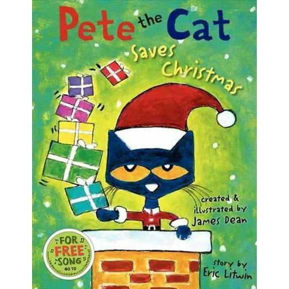 Pre-Owned Pete the Cat Saves Christmas: Includes Sticker Sheet! a Christmas Holiday Book for Kids (Hardcover) 0062110624 9780062110626