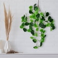 thumbnail image 4 of Twfbrm Artificial Hanging Plants, 24" Realistic 3 Heads Green Crabapple Leaves Branches, UV Resistant Plastic Ivy Vine Real Touch Faux Plants Greenery Garland for Wall Office Porch Wedding Outdoor, 4 of 6