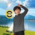 thumbnail image 5 of Boys UPF 50+ Rash Guard Long Sleeve Sun Protection Hoodie Thumb Hole Tie Dye Casual Hooded Shirts Breathable Loose Beach Clothes 5-15 Years, 5 of 6