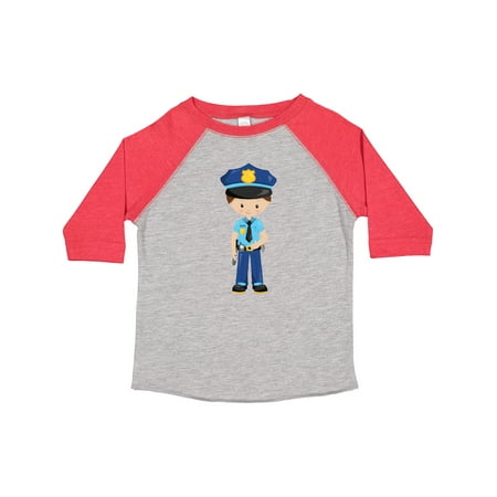 

Inktastic Policeman Police Officer Cop Brown Hair Gift Toddler Boy Girl T-Shirt